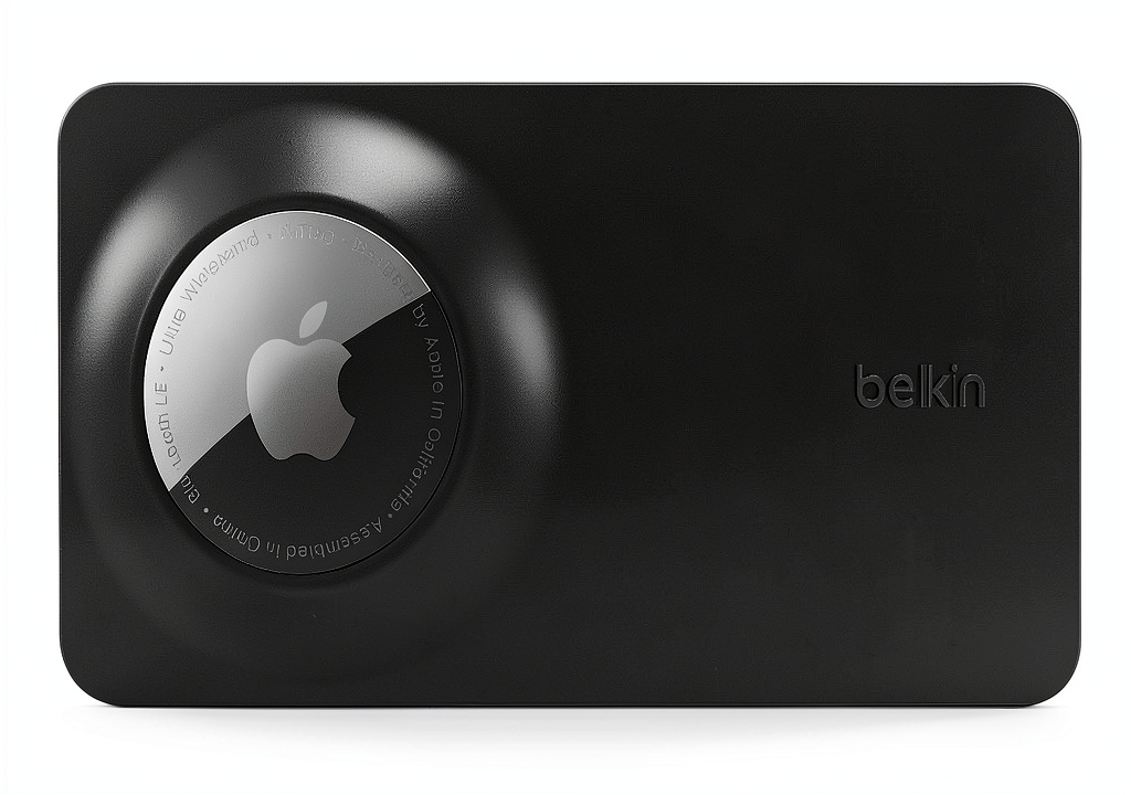 Secure Wallet Insert for AirTag placed in a leather wallet