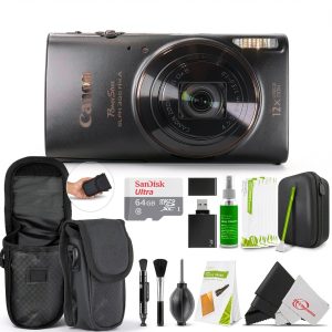 Canon PowerShot ELPH 360 HS Digital Camera Bundle Black-0