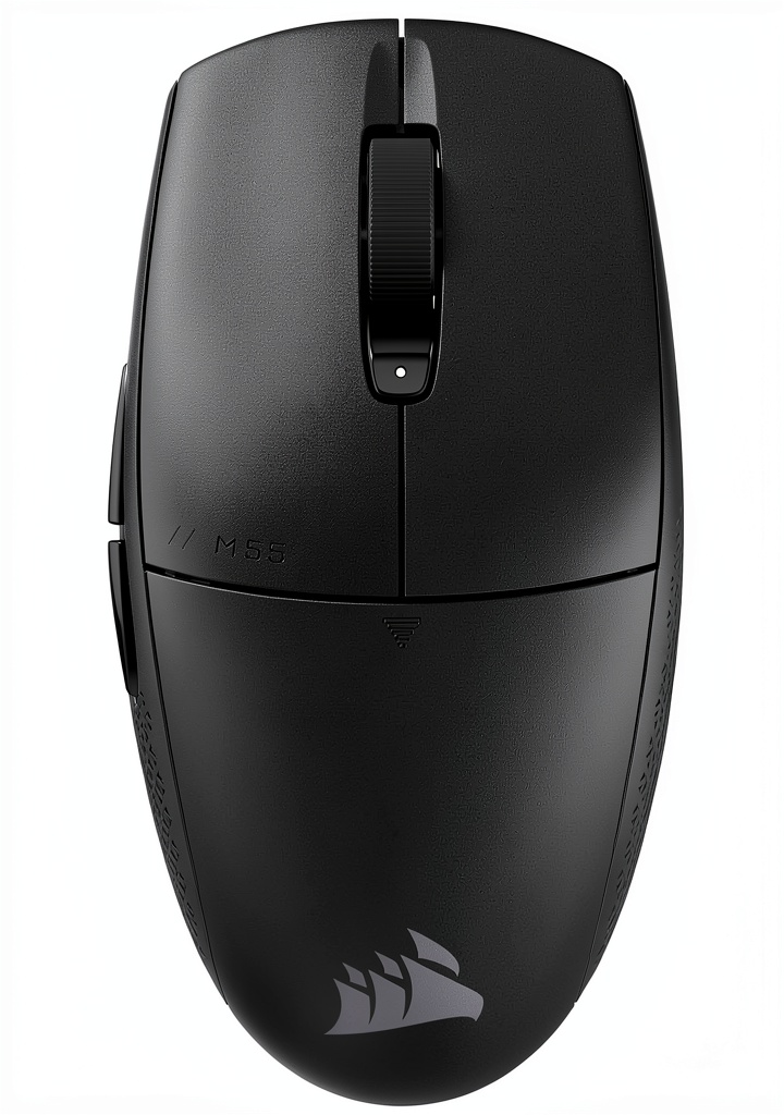 Corsair M55 Wireless Gaming Mouse in use on a gaming desk