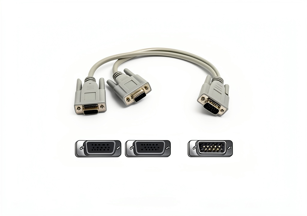Belkin Pro Series HD-15 cable connected to dual monitors