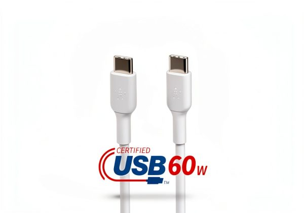 Belkin USB-C Cable 6.6ft Charging Cable White 2-Pack-2