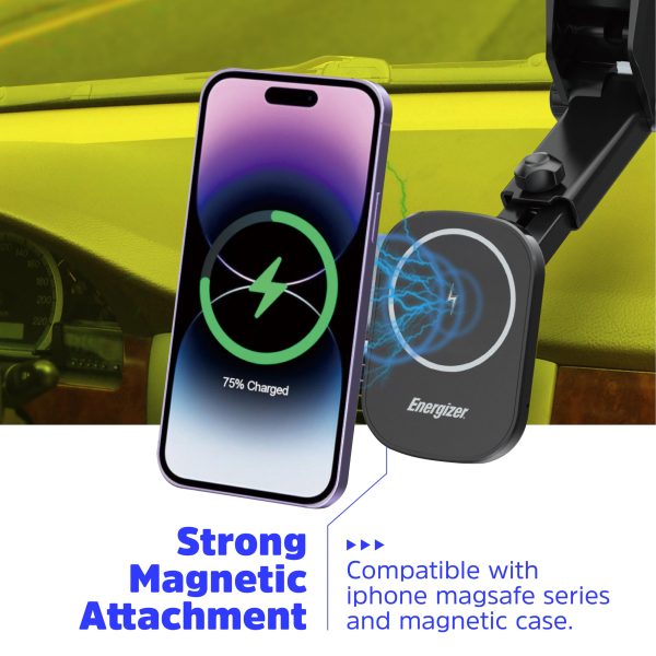 Energizer MagSafe Wireless Car Charger Mount Fast Charging-3