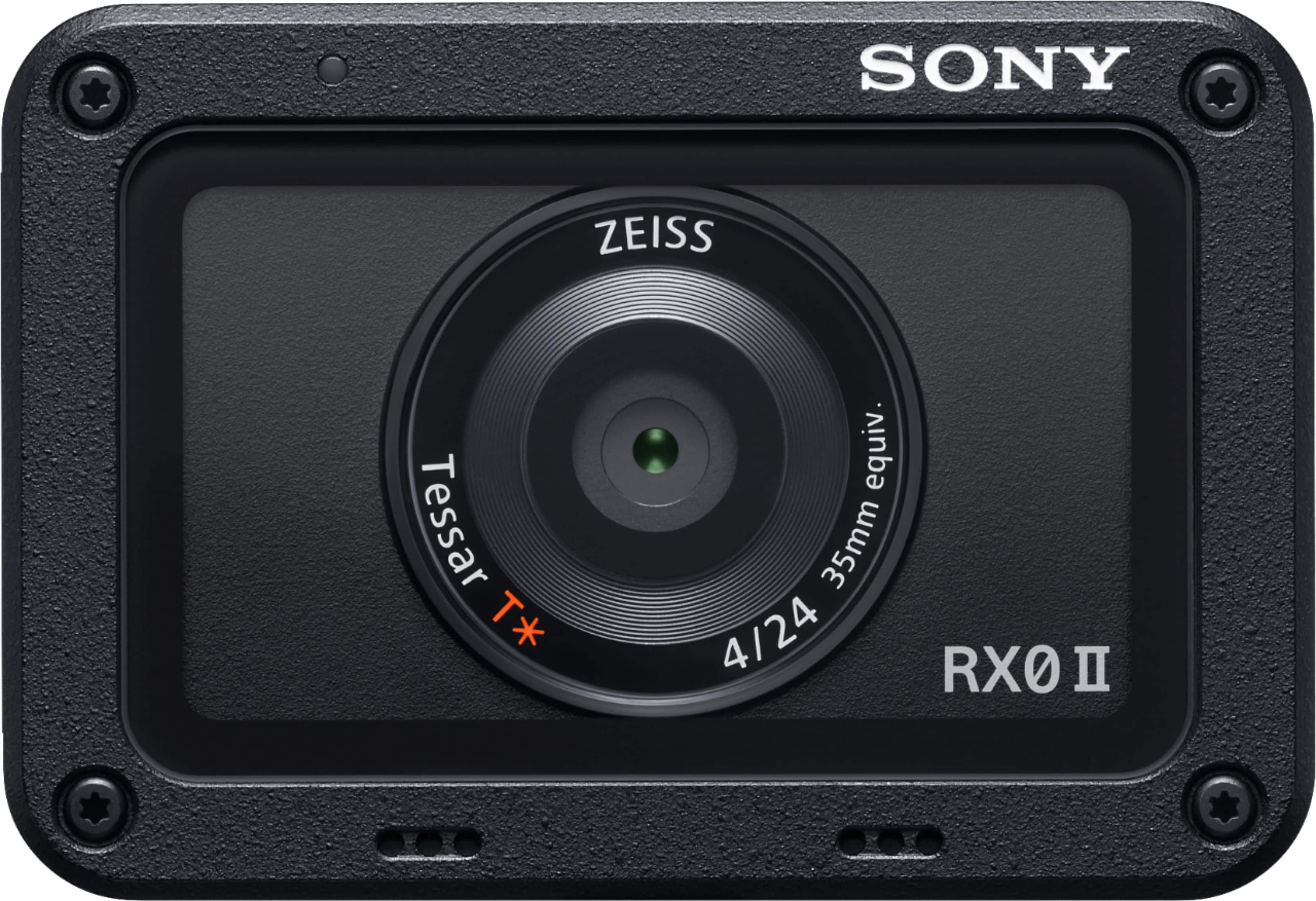 Sony RX0 II camera showing compact design and lens details