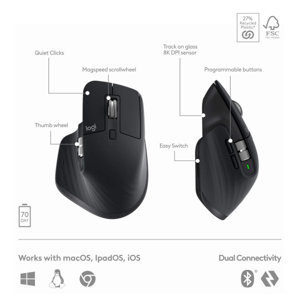 Logitech MX Keys S Combo Wireless Keyboard Mouse Bundle-6