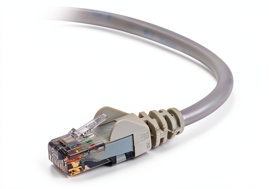 Belkin Cat 6 Ethernet cable connected to a router and computer