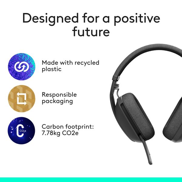 Logitech Zone Vibe 100 Wireless Bluetooth Headphones Noise-8