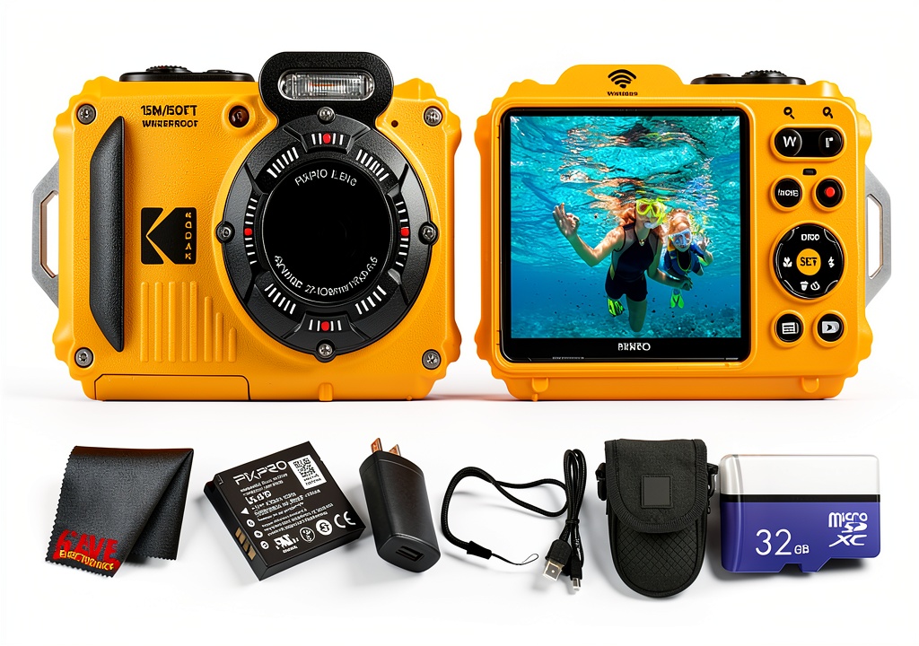 Kodak PIXPRO WPZ2 camera in use underwater during snorkeling