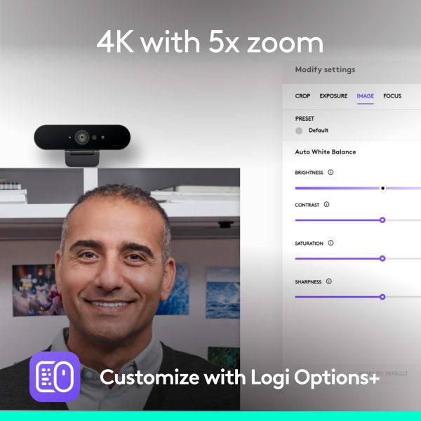 Logitech 4K Pro Webcam Noise Canceling Mic Streaming-1