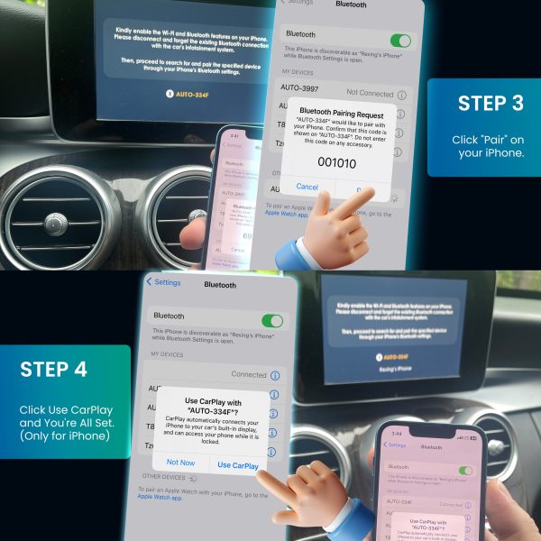 Rexing Wireless CarPlay Android Auto Adapter Hands-Free-5