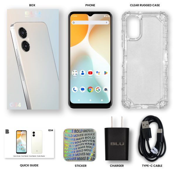 BLU G34 64GB Unlocked Cream Smartphone with Large Storage-5